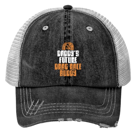 Drag Racing Race Car Dad Son Print Trucker Hats