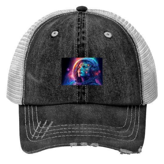 Psychedelic Astronauts 2 Print Trucker Hats
