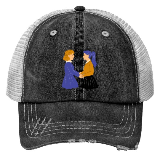 lesbian lgbtq pride valentine day 2023 valentines Print Trucker Hats