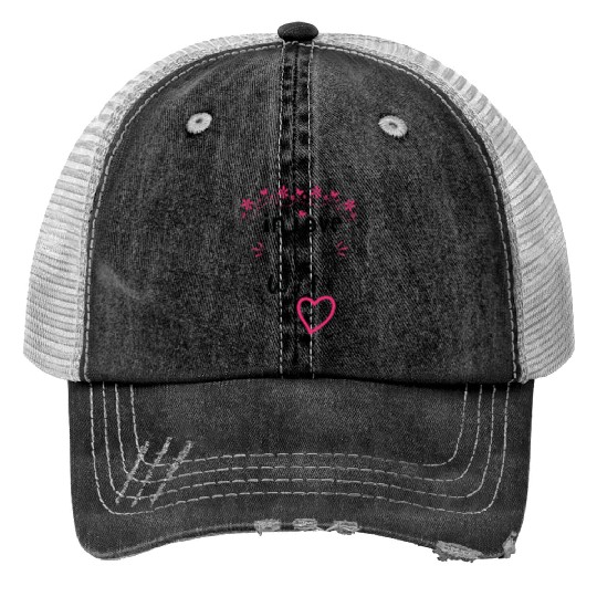 Love with My WIFE Cute Valentine day Mom to Be Val Print Trucker Hats