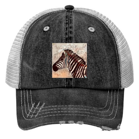 Zebra with neon colors Print Trucker Hats