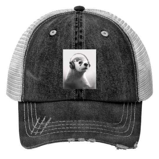 Musician Animal Pet Owners Otter Music Lover Print Trucker Hats