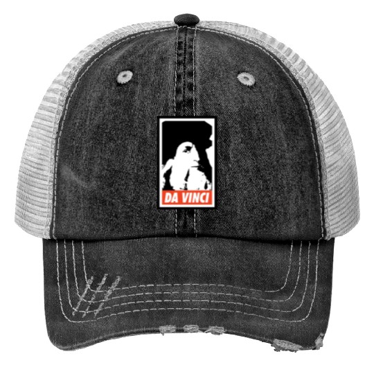 Leonardo Da Vinci Print Trucker Hats