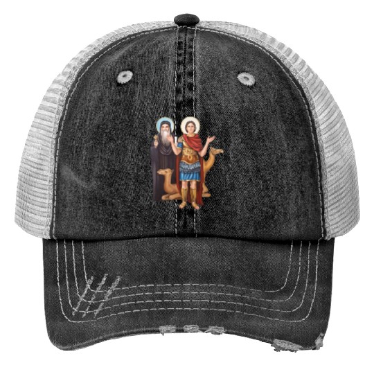 Pope Kyrillos and saint Mina. Coptic church. Print Trucker Hats