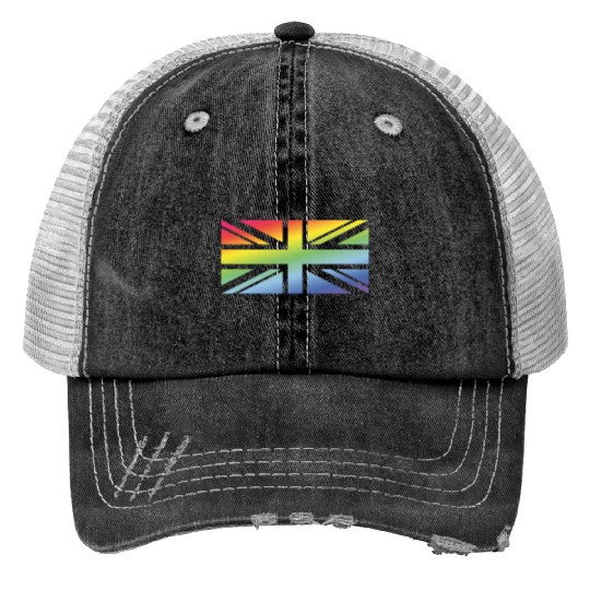 Union Jack / Rainbow Flag (Great Britain / UK) Print Trucker Hats