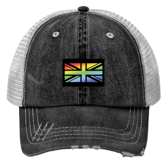Union Jack / Rainbow Flag (Britain / UK / Poster) Print Trucker Hats