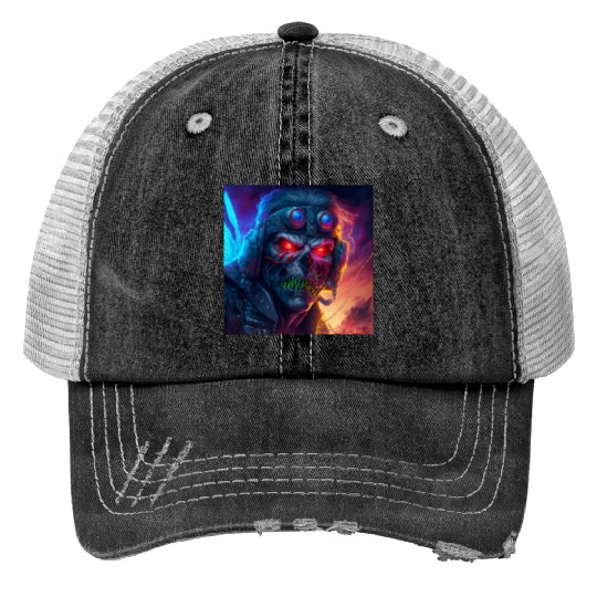 ZOMBIE IRON MAIDEN (version 9) Print Trucker Hats