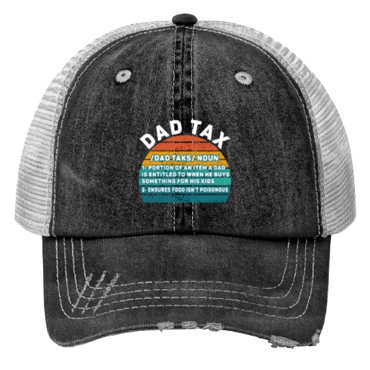 Vintage Dad Tax Definition Men Funny Father's Day Print Trucker Hats