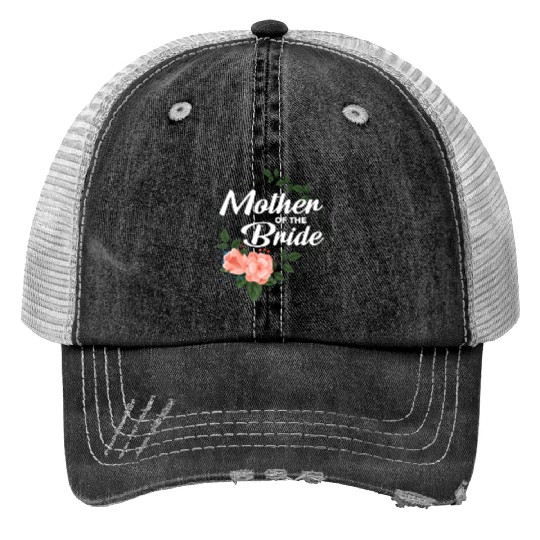 Mother of the Bride Floral Blush Wedding Gift desi Print Trucker Hats