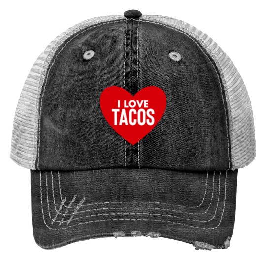 I Love Tacos Print Trucker Hats