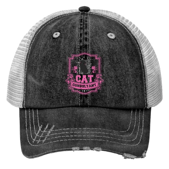 Cat Consultant Crazy Cat Lover Print Trucker Hats