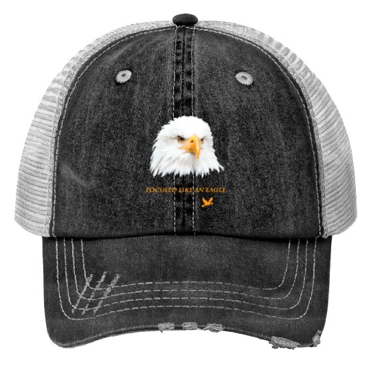 Bald Eagle Gift Idea Focussed like an Eagle Photo Print Trucker Hats