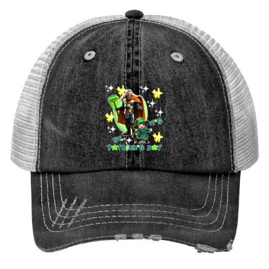 Kids St. Patrick's Day Shamrock "Thor, anime" Print Trucker Hats