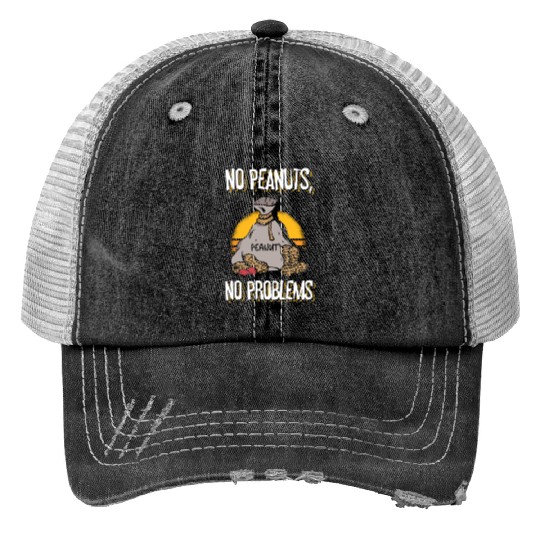 No Peanuts No Problems Peanut Allergic Print Trucker Hats