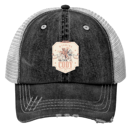 Cody wyoming wild west town Print Trucker Hats