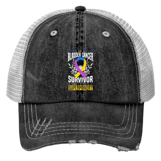 Bladder Cancer Survivor Bladder Cancer Awareness Print Trucker Hats