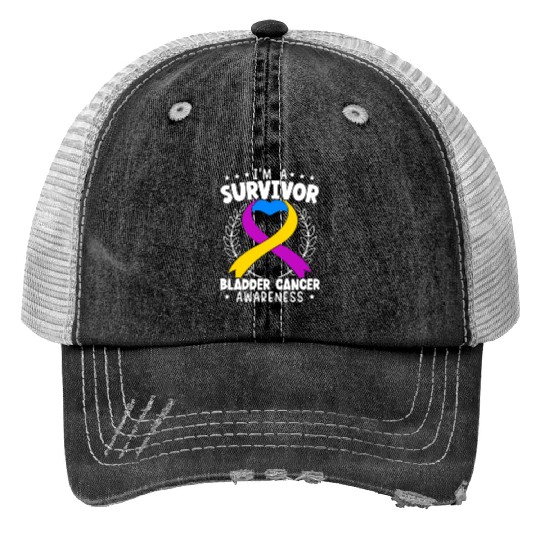 Bladder Cancer Survivor Bladder Cancer Awareness Print Trucker Hats