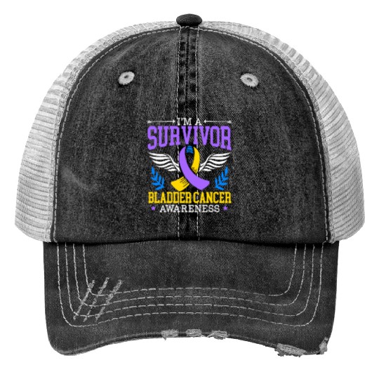 Bladder Cancer Survivor Bladder Cancer Awareness Print Trucker Hats