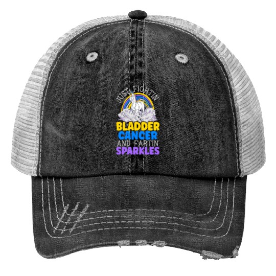 Bladder Cancer Warrior Bladder Cancer Awareness Print Trucker Hats