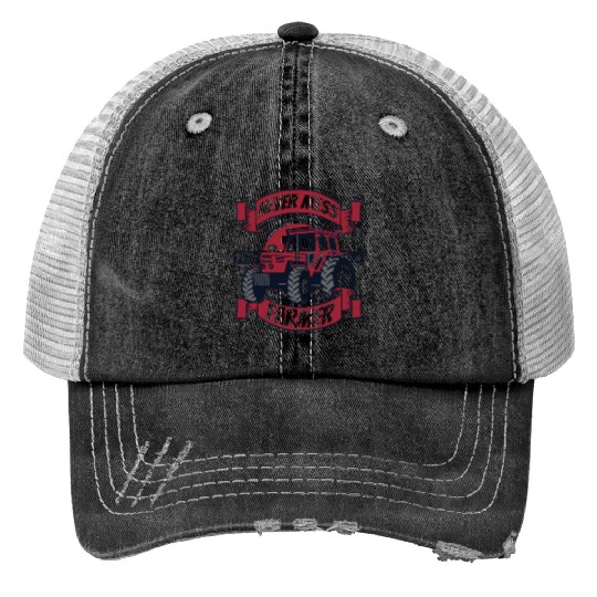 Never Mess With A Farmer Agriculture Rancher Print Trucker Hats