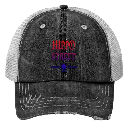 Brand Hippo Street, Thailand has temples, large pi Print Trucker Hats