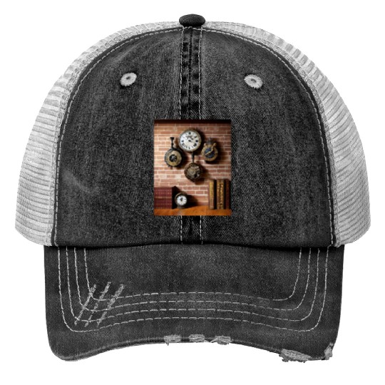 Ai art steampumk clocks Print Trucker Hats