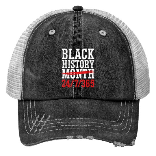 Black History Month 365 Days African American Peo Print Trucker Hats
