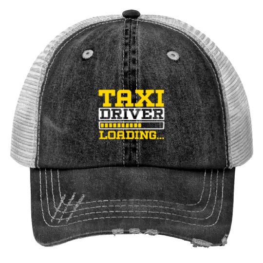 Taxi Driver Loading Taxicab Cab Driver Cabbie Print Trucker Hats
