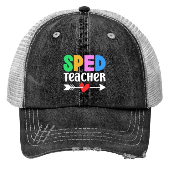 Sped Teacher Special Education Cute Awareness Print Trucker Hats