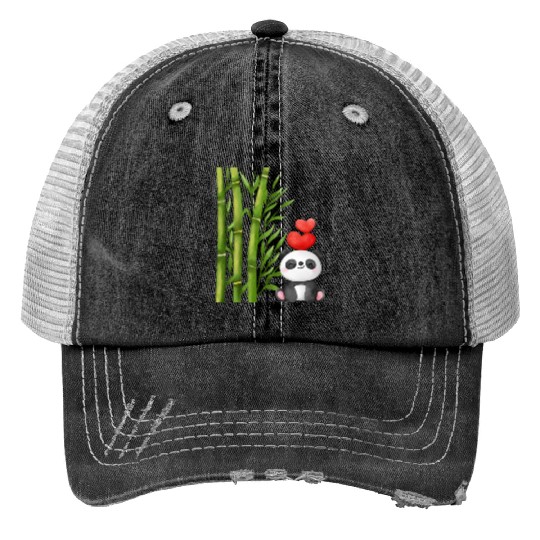 Bamboo Panda Print Trucker Hats