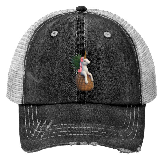 Pineapple unicorn - tropical unicorn Print Trucker Hats