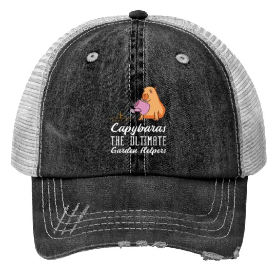 Gardening Capybara Garden Planting Gardener Print Trucker Hats