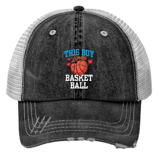 This Boy Loves Basketball Coach Match Player Team Print Trucker Hats
