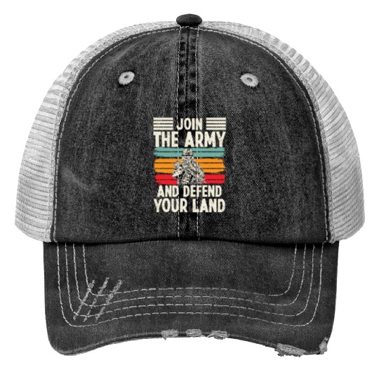 Soldier join army defend your land military Print Trucker Hats