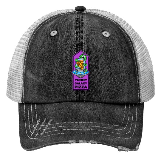 Yummy Galaxy Pizza. Print Trucker Hats
