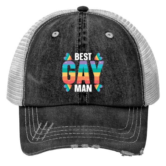 Gay Rights Rainbow Pride Month LGBTQ Gay Pride Print Trucker Hats