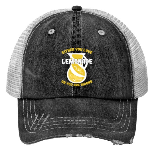 Lemonade Lover Lemonade Stand Print Trucker Hats
