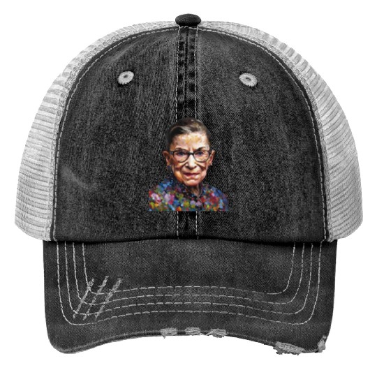 Ruth Bader Ginsburg portrait in a Monet style Print Trucker Hats