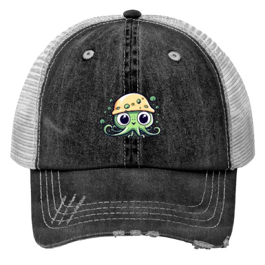 Kawaii Octopus Print Trucker Hats