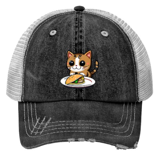 Cute Cat and Taco: A Playful Combination for Your Print Trucker Hats