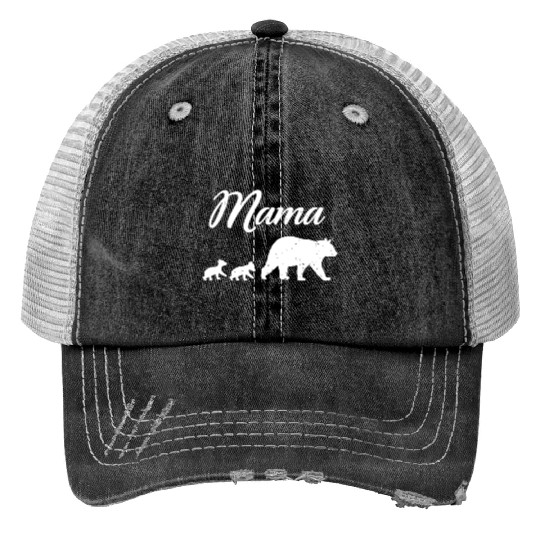 Mama Bear - With Two Cubs Twin Mom Mother's Day Gi Print Trucker Hats