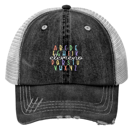 ABC Elemeno Kindergarten Teacher Back to School Print Trucker Hats
