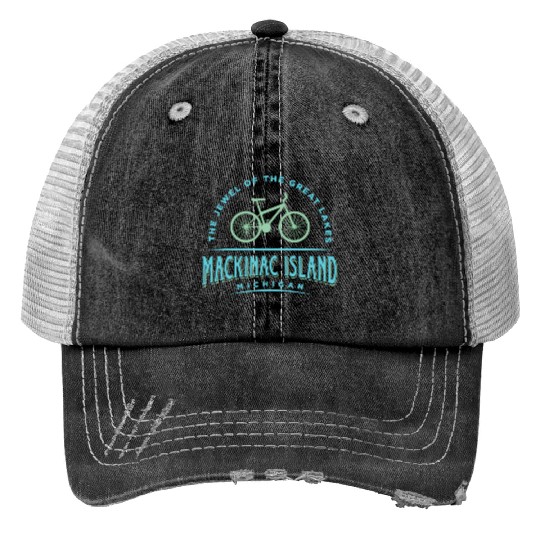 Mackinac Island Print Trucker Hats