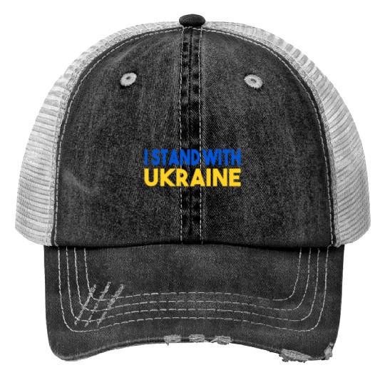 Ukraine Flag I Stand With Ukraine Mens Print Trucker Hats