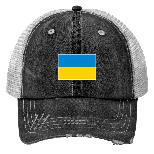 Ukraine Flag With Ukrainian National Colors Print Trucker Hats