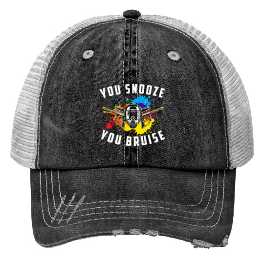 You Snooze You Bruise Youth Paintball Print Trucker Hats