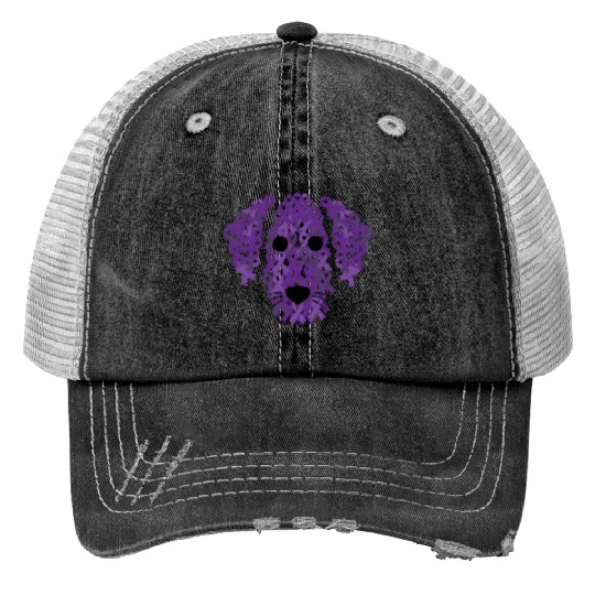 Purple Ribbon Dog Face Lupus Inspirational Awarene Print Trucker Hats