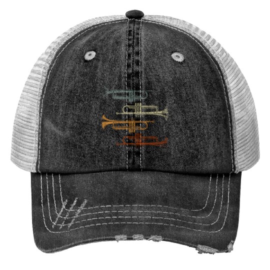 Trumpet Print Trucker Hats