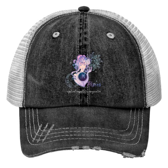 Pisces Zodiac Sign Pisces Horoscope Astrology Print Trucker Hats