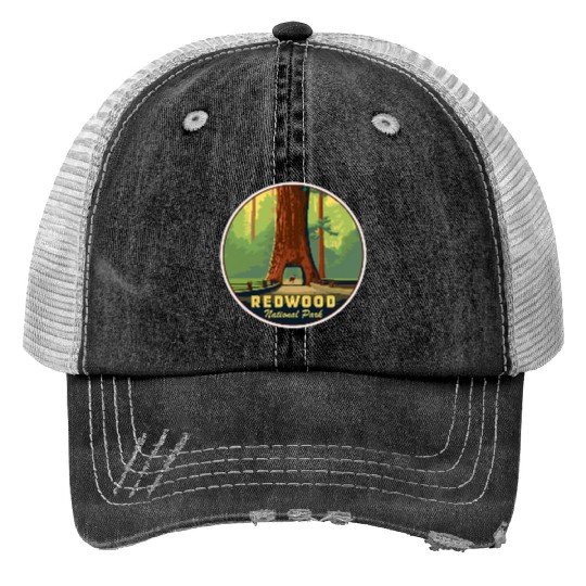 Redwood National Park Print Trucker Hats